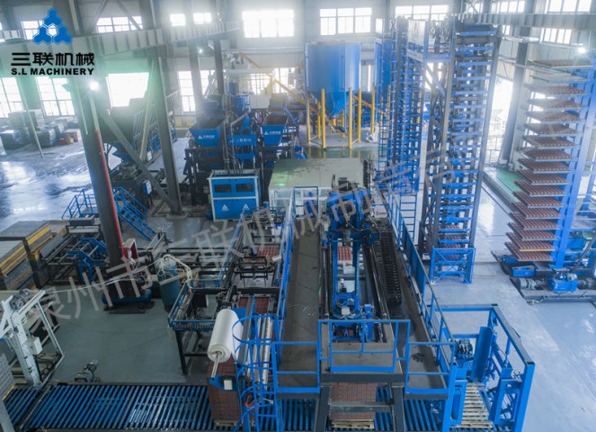 Dây chuyền sản xuất tự động máy tạo khối của SL Machinery
